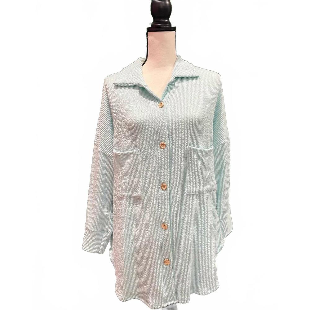 NEW LOVELY MELODY women's aria shacket in mint